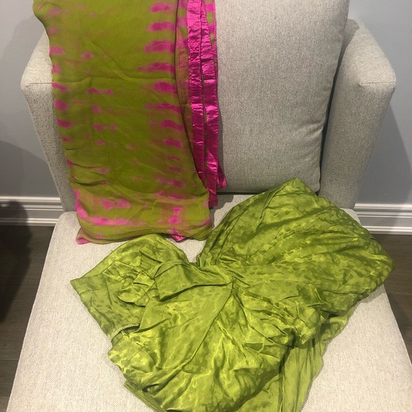 Green & pink Indian / Punjabi salwar suit - Picture 2 of 3